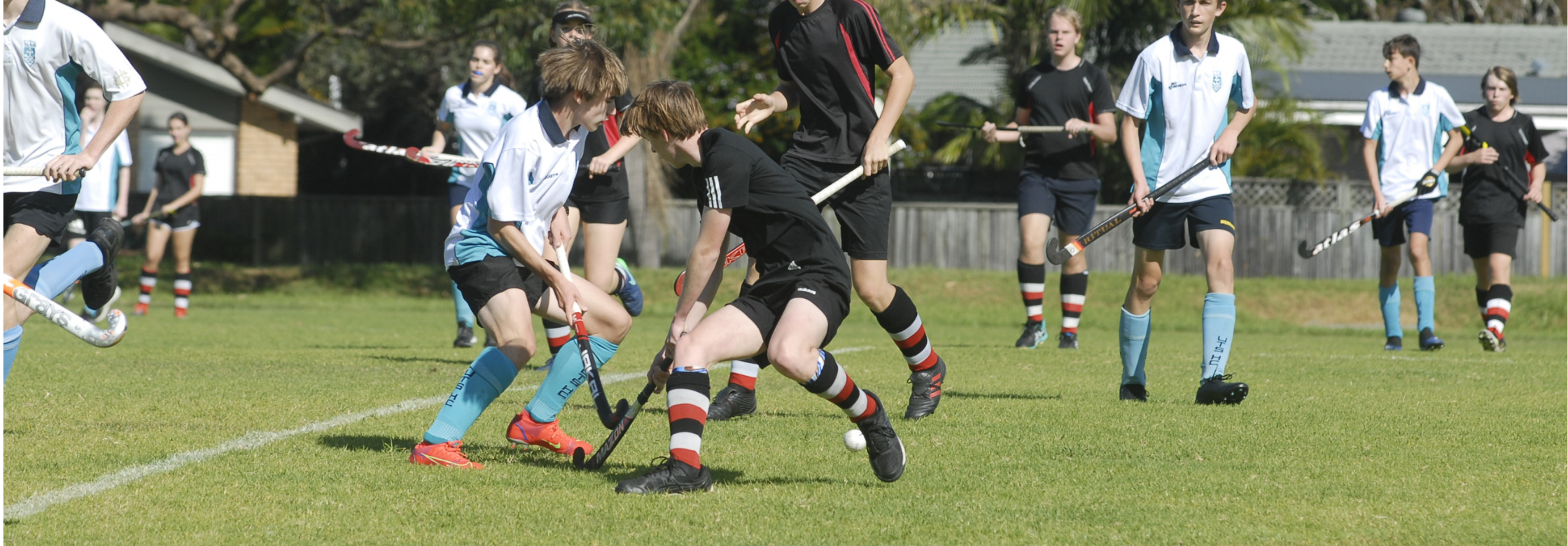 playing hockey